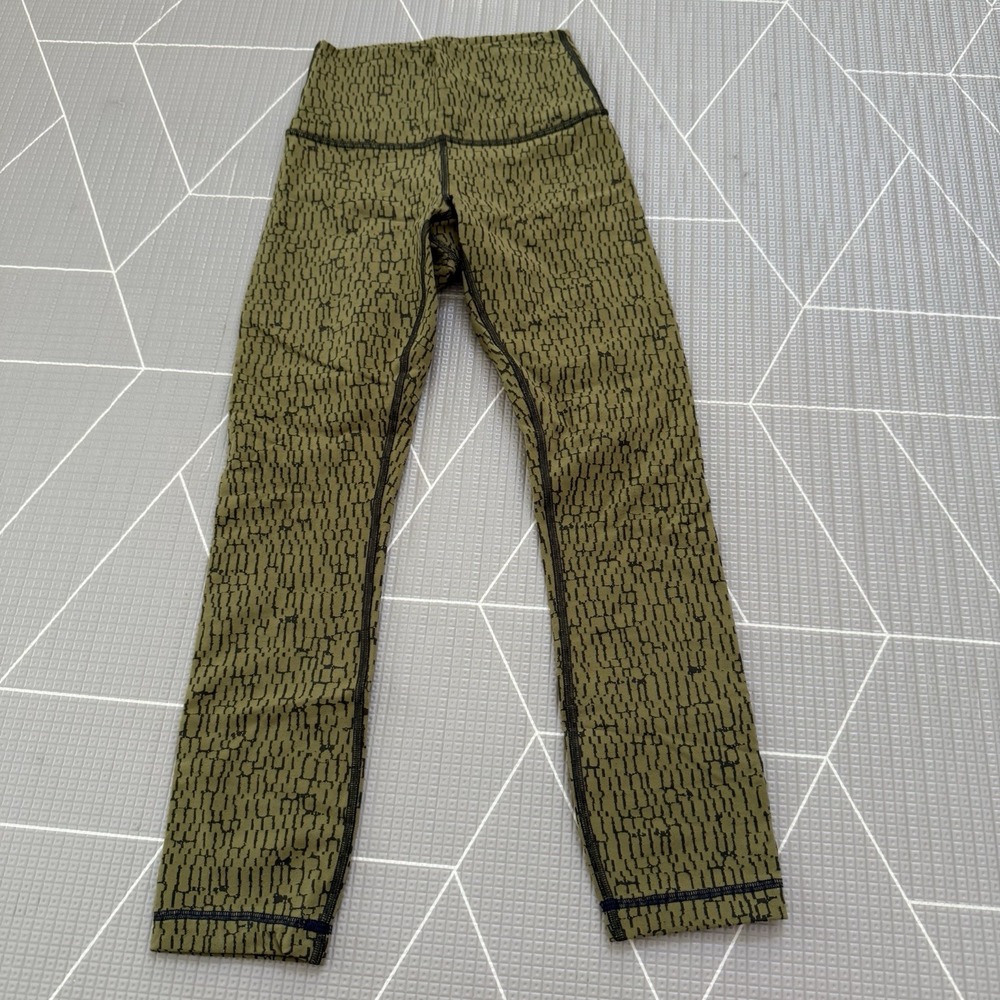 Lululemon Wunder Under High-Rise Tight 22.5" Jacquard Mossy Dark Olive 2 LW5CI8S